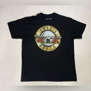 Guns N Roses Graphic Logo T-shirt Men Large Black Short Sleeve Music